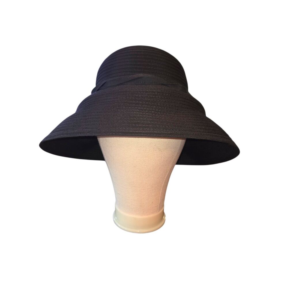 Eric Javits VTG Black Squishee Sun Hat Packable SPF 50+ Repells Water Twist Band - Picture 2 of 13